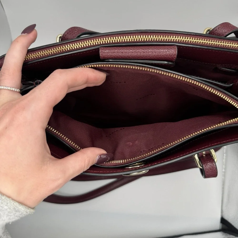 Coach Turlock Burgundy Crosby Carryall Two Arm Handles & Adj Crossbody Strap‎